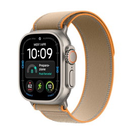 Apple Watch Ultra 4 GPS + Cellular 49 mm Titane Naturel avec Loop Trail Arena M/L