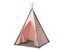 KioKids Tipi enfant rose - Tente de jeu et de repos lavable 35% polyester/65% coton - À partir de 0 mois - Avec porte et fenêtre - Facile à monter