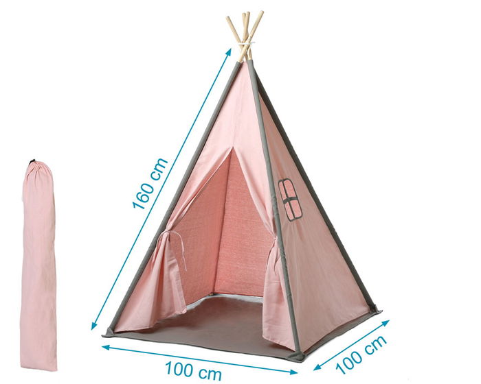 KioKids Tipi enfant rose - Tente de jeu et de repos lavable 35% polyester/65% coton - À partir de 0 mois - Avec porte et fenêtre - Facile à monter KioKids Tipi enfant rose - Tente de jeu et de repos lavable 35% polyester/65% coton - À partir de 0 mois - Avec porte et fenêtre - Facile à monter