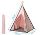KioKids Tipi enfant rose - Tente de jeu et de repos lavable 35% polyester/65% coton - À partir de 0 mois - Avec porte et fenêtre - Facile à monter