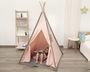 KioKids Tipi enfant rose - Tente de jeu et de repos lavable 35% polyester/65% coton - À partir de 0 mois - Avec porte et fenêtre - Facile à monter