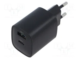 GEMBIRD Chargeur USB 30W Noir avec Écran LCD