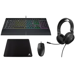 Corsair Ensemble Gaming - Clavier K55 PRO, Souris M55-WIRED, Casque HS35 V2 et Tapis de souris MM250 XL