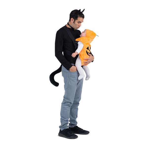 My Other Me Cubremochila Déguisement Sac à Dos Chat et Citrouille Taille Unique Adulte - Noir