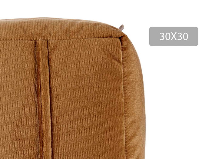 Giftdecor Puff Carré en Velours Beige 30x30 cm - Pouf en Polystyrène (Set de 4)