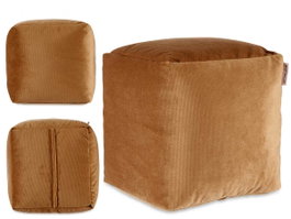 GIFTDECOR Pouf Carré en Velours Beige 30x30cm (Lot de 4)