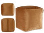 Giftdecor Puff Carré en Velours Beige 30x30 cm - Pouf en Polystyrène (Set de 4)
