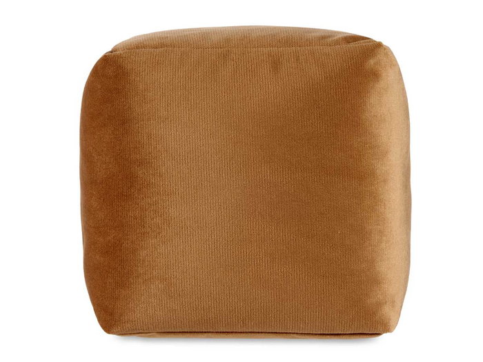 Giftdecor Puff Carré en Velours Beige 30x30 cm - Pouf en Polystyrène (Set de 4)