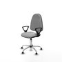 PIQUERAS Y CRESPO Chaise de bureau Algarra, similicuir gris clair, mécanisme de contact permanent, piètement chromé