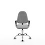 PIQUERAS Y CRESPO Chaise de bureau Algarra, similicuir gris clair, mécanisme de contact permanent, piètement chromé
