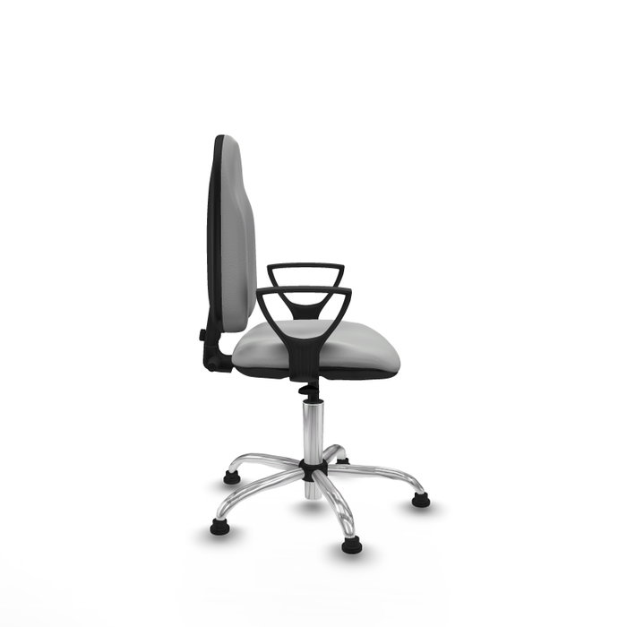 PIQUERAS Y CRESPO Chaise de bureau Algarra, similicuir gris clair, mécanisme de contact permanent, piètement chromé PIQUERAS Y CRESPO Chaise de bureau Algarra, similicuir gris clair, mécanisme de contact permanent, piètement chromé