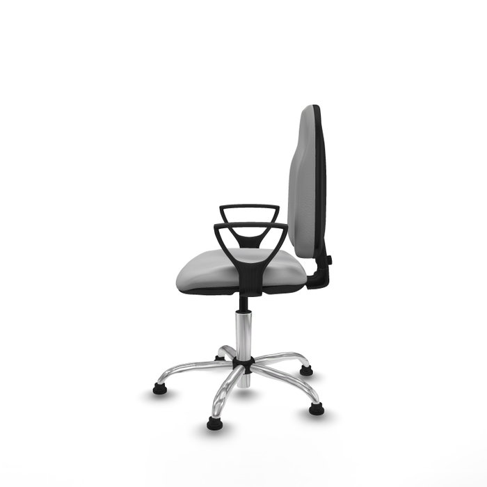 PIQUERAS Y CRESPO Chaise de bureau Algarra, similicuir gris clair, mécanisme de contact permanent, piètement chromé PIQUERAS Y CRESPO Chaise de bureau Algarra, similicuir gris clair, mécanisme de contact permanent, piètement chromé