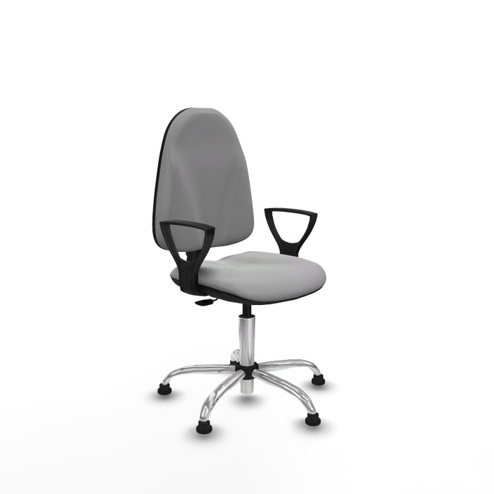 PIQUERAS Y CRESPO Chaise de bureau Algarra, similicuir gris clair, mécanisme de contact permanent, piètement chromé PIQUERAS Y CRESPO Chaise de bureau Algarra, similicuir gris clair, mécanisme de contact permanent, piètement chromé