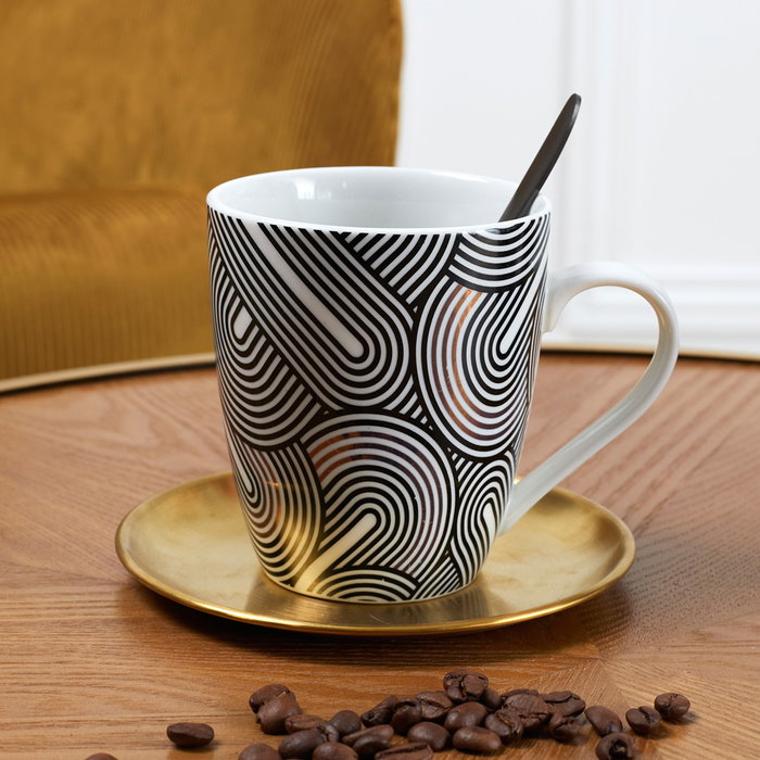 Home Deco Factory Mug Lounge 350 ml avec détails dorés Home Deco Factory Mug Lounge 350 ml avec détails dorés