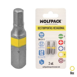 WOLFPACK LINEA PROFESIONAL Lot de 2 embouts hexagonaux 4,0 mm S2