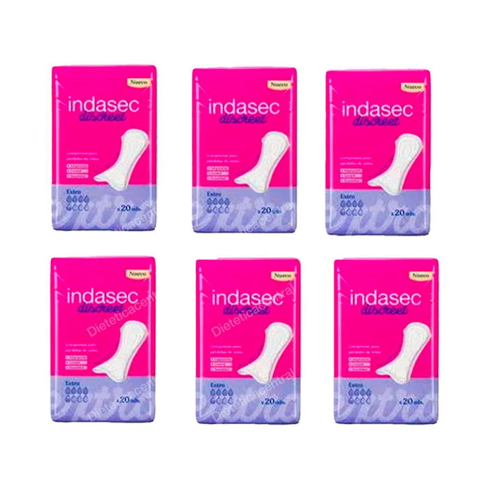INDAS Compresa Indasec Discreet Extra B20 - Protection Intime - Lot de 6 Unités INDAS Compresa Indasec Discreet Extra B20 - Protection Intime - Lot de 6 Unités