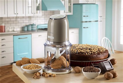 Ariete 438/03 Robot Hachoir Vintage 400 W - Puissant pour légumes, viande, glace - Boîtier Beige Pastel rétro avec 4 lames inox et pieds antidérapants
