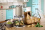 Ariete 438/03 Robot Hachoir Vintage 400 W - Puissant pour légumes, viande, glace - Boîtier Beige Pastel rétro avec 4 lames inox et pieds antidérapants