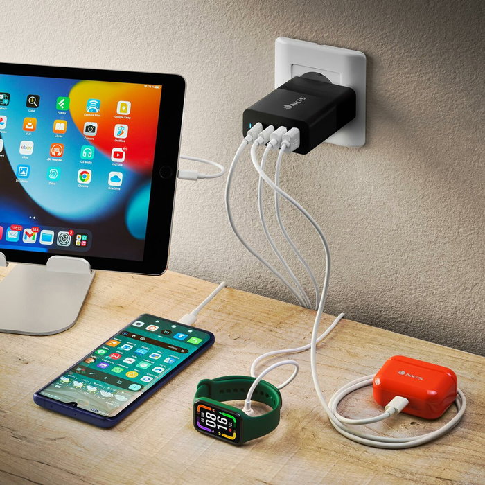 Chargeur mural NGS Ultrar Noir 100 W Chargeur mural NGS Ultrar Noir 100 W