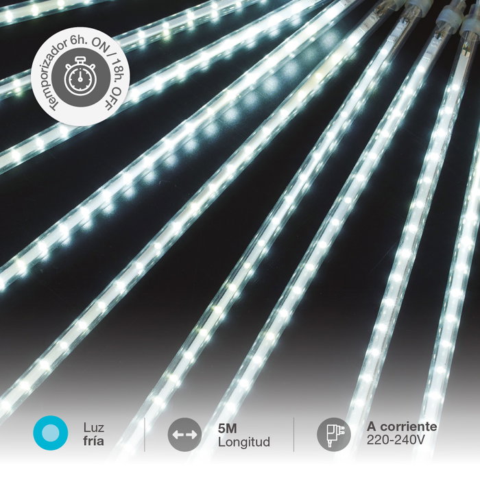 Bambasy Ride LED effet pluie de météores 5x0,3M lumière froide
