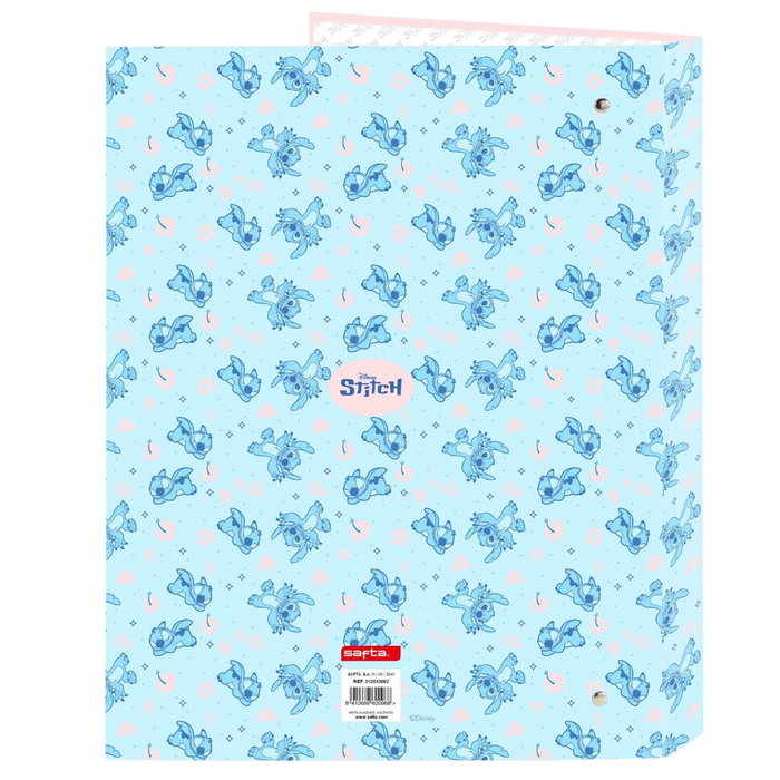 Safta Reliure à anneaux Lilo & Stitch Ohana Bleu Rose clair A4