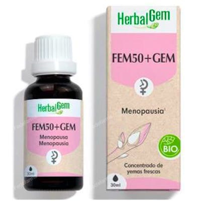 HERBALGEM Herbalgem Fem50+ Gem 30 ml Bio - Complément alimentaire pour femme 50+ et ménopause - Aux extraits de bourgeons, salvia, huile essentielle de carotte HERBALGEM Herbalgem Fem50+ Gem 30 ml Bio - Complément alimentaire pour femme 50+ et ménopause - Aux extraits de bourgeons, salvia, huile essentielle de carotte