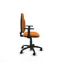 Chaise Algarra Contact permament de base Cuir écologique Orange Structure polyamide noire Accoudoir 1D Sans appui-tête Roulettes en nylon 50 mm