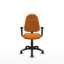 Chaise Algarra Contact permament de base Cuir écologique Orange Structure polyamide noire Accoudoir 1D Sans appui-tête Roulettes en nylon 50 mm