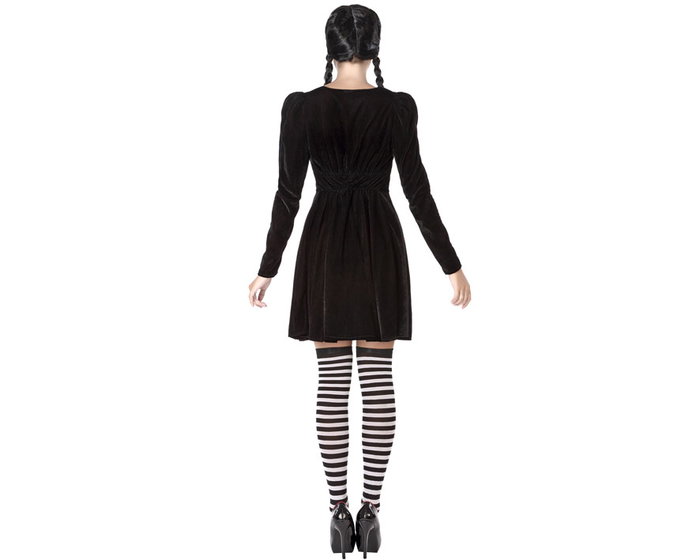 Déguisement Adulte Femme Fille Fantôme Halloween Robe Noire Col Blanc Taille XL