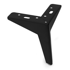 Q&Q - Patte métallique Togo pour sofa ou meuble - Finition noir mat - Métal durable - Hauteurs disponibles 100mm, 120mm, 135mm