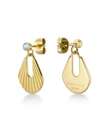 Rosefield Boucles d'oreilles Sunray stud with Crystal dorées en acier inoxydable