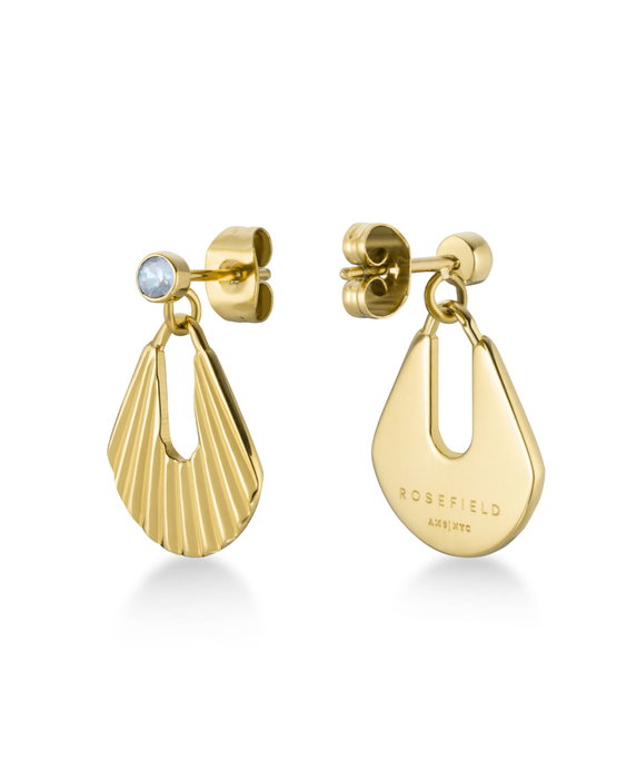 Rosefield Boucles d'oreilles Sunray stud with Crystal dorées en acier inoxydable Rosefield Boucles d'oreilles Sunray stud with Crystal dorées en acier inoxydable