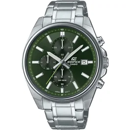 Casio EFV-610D-3CVUEF Montre bracelet en acier inoxydable 48.6mm, verre minéral, chronographe 1/10s, étanche 10 bars, vert
