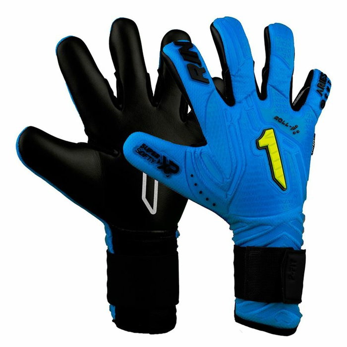 Gants de Gardien de But Rinat Aries Némesis Prime Bleu Marron Gants de Gardien de But Rinat Aries Némesis Prime Bleu Marron