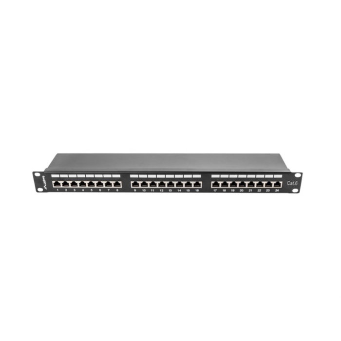 Lanberg PPS6-1024-B Patch Panel 24 Ports RJ-45 Cat6 Noir 1U Métal