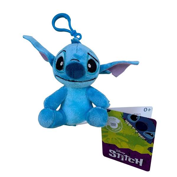 Smoby - Peluche clip Stitch 10 cm - Peluche officielle - Langue d'origine : Espagnol et Portugais