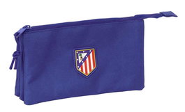 Safta Portatodo Triple Atco. De Madrid Teen Dark Blue - Porte-tout 3 compartiments, couleur bleu foncé, dimensions 22x12x3 cm