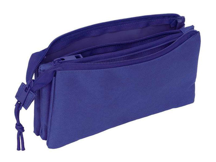 Safta Portatodo Triple Atco. De Madrid Teen Dark Blue - Porte-tout 3 compartiments, couleur bleu foncé, dimensions 22x12x3 cm