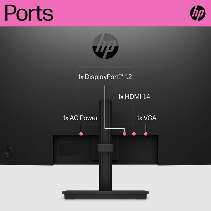 HP Écran LCD 60,5 cm / 23,8 pouces P24h G5 - Full HD 1080p, 75 Hz, Haut-parleurs intégrés, Réglable en hauteur