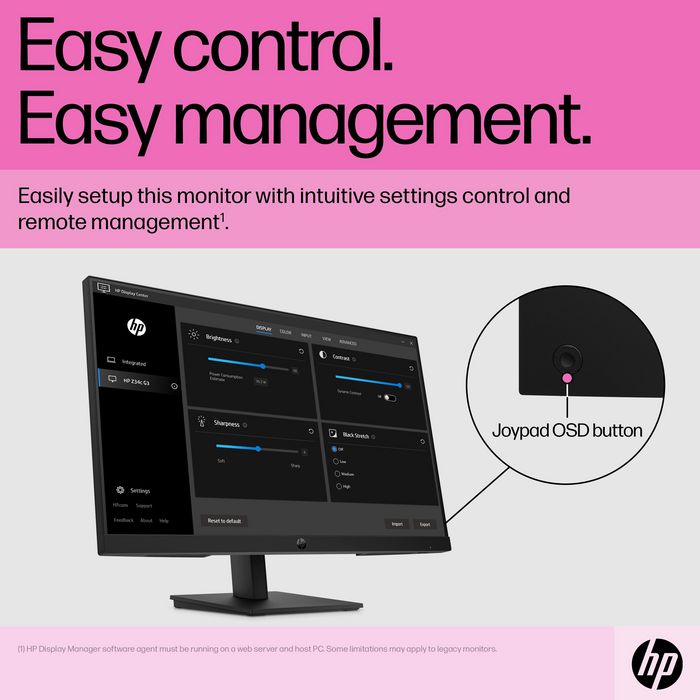 HP Écran LCD 60,5 cm / 23,8 pouces P24h G5 - Full HD 1080p, 75 Hz, Haut-parleurs intégrés, Réglable en hauteur