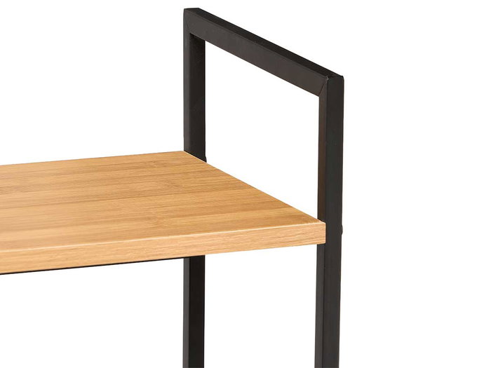 GIFTDECOR Étagère à 5 étagères Noir-Bambou