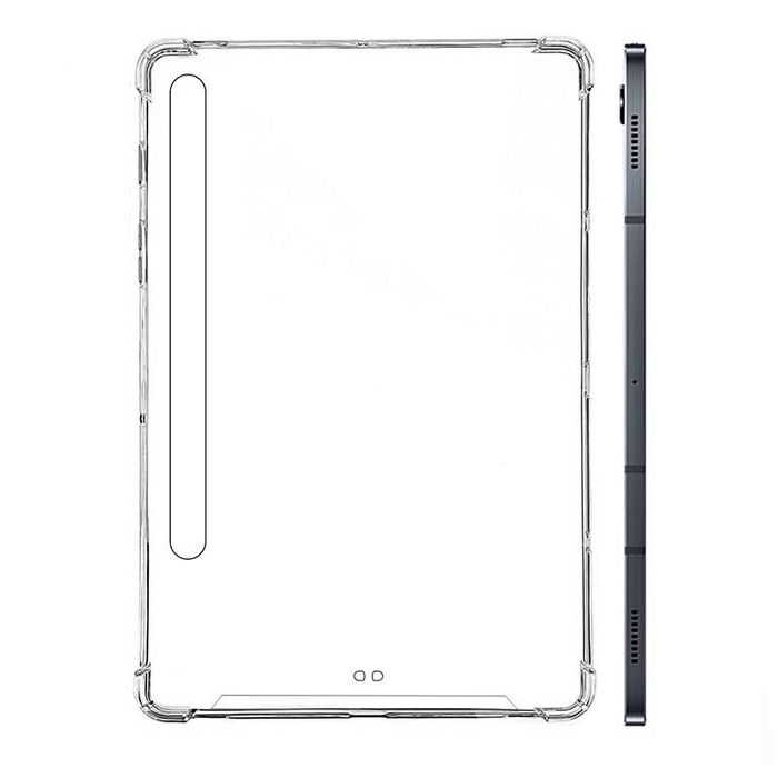 eSTUFF Coque souple transparente en TPU pour Samsung Galaxy Tab S7 et Tab S8 - Protection complète contre les chocs avec bords renforcés