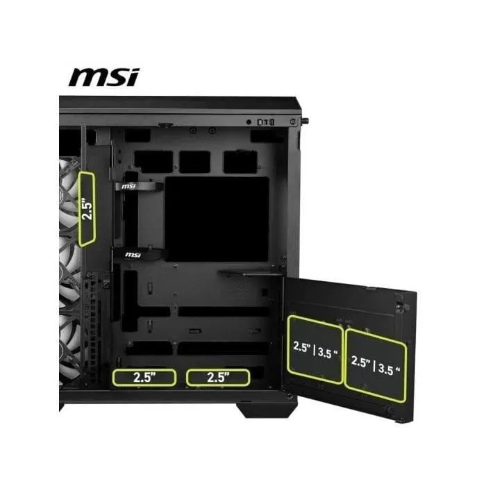 MSI MAG PANO 100R PZ Boîtier PC ARGB (Réf. 306-7G26R21-HH9) - Avec Panneau Latéral en Verre Trempé