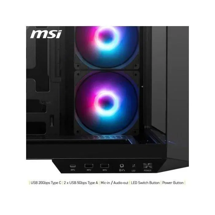 MSI MAG PANO 100R PZ Boîtier PC ARGB (Réf. 306-7G26R21-HH9) - Avec Panneau Latéral en Verre Trempé
