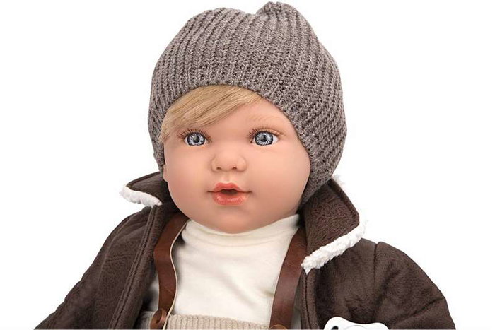 Muñecas Arias Poupée Iria Élégance 45 cm, Marron, avec Mécanisme 14 Sons (Magnétique et Try Me), Fonctionne sur Piles LR44 Incluses
