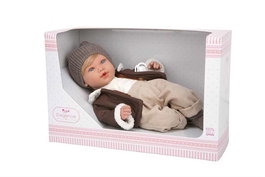 Muñecas Arias Poupée Iria Élégance 45 cm, Marron, avec Mécanisme 14 Sons (Magnétique et Try Me), Fonctionne sur Piles LR44 Incluses