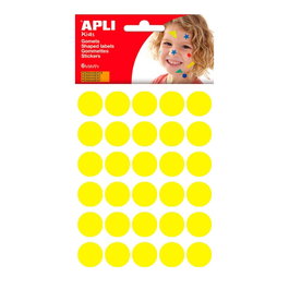 Apli Gommettes rondes jaunes Ø20 mm, 180 unités