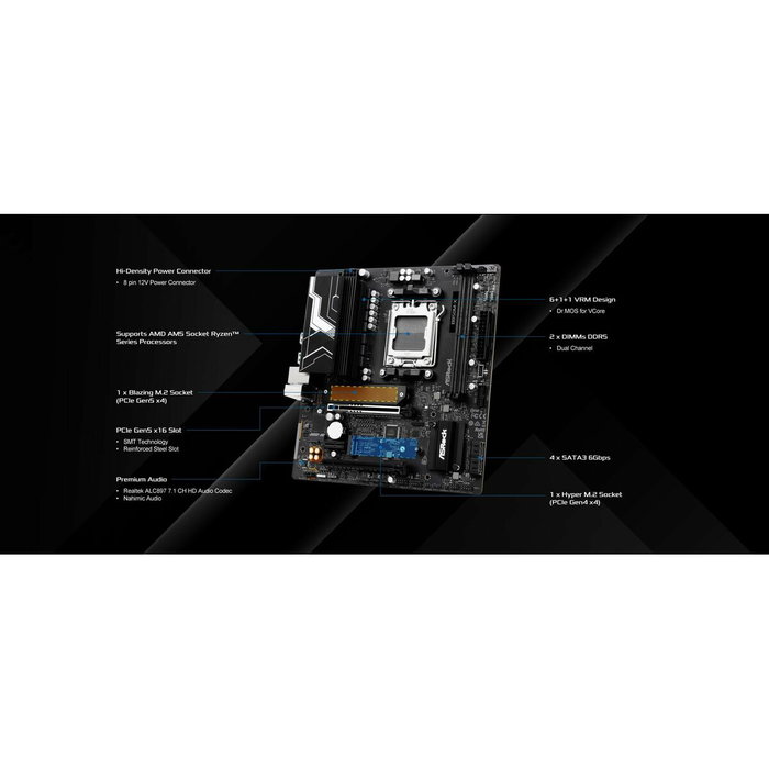 Carte Mère ASRock B850M-X R2.0 AMD B850 AMD AM5 Carte Mère ASRock B850M-X R2.0 AMD B850 AMD AM5