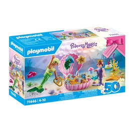 PLAYMOBIL - Fête d'Anniversaire des Sirènes Princess Magic 71446, Set de Jeu avec Coquillage, Gâteaux et Accessoires, 4 Ans et Plus