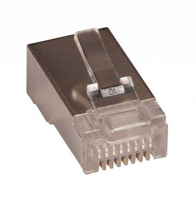 Lanview RJ45 Connecteur FTP Cat5e pour câbles paires toronnées AWG 24-26 - Boîte de 10 pièces Lanview RJ45 Connecteur FTP Cat5e pour câbles paires toronnées AWG 24-26 - Boîte de 10 pièces